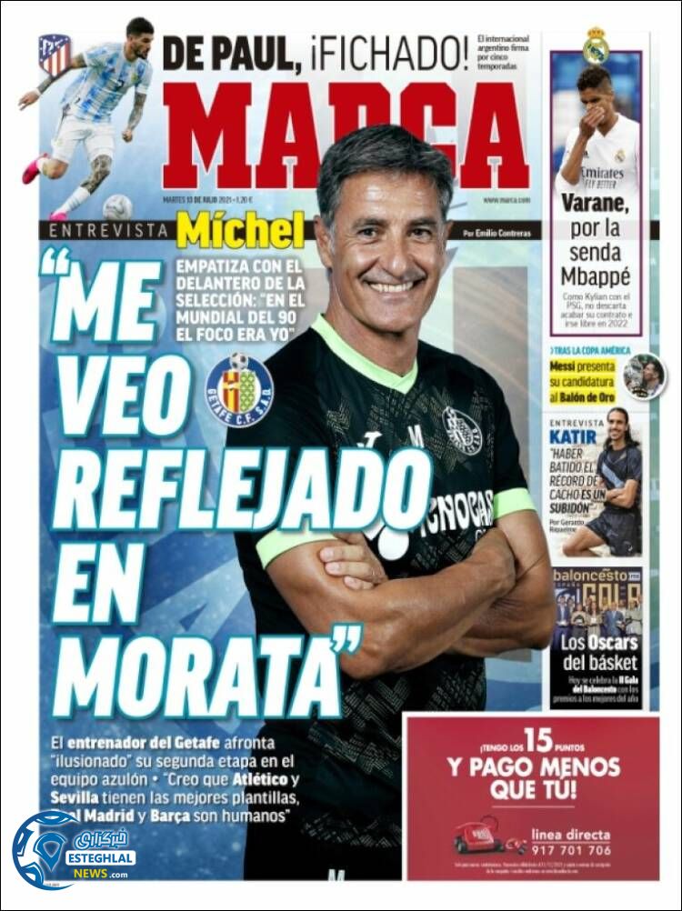 روزنامه ورزشی مارکا سه شنبه 22 تیر 1400