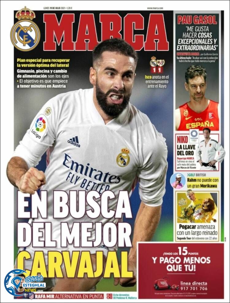 روزنامه ورزشی مارکا دوشنبه 28 تیر 1400