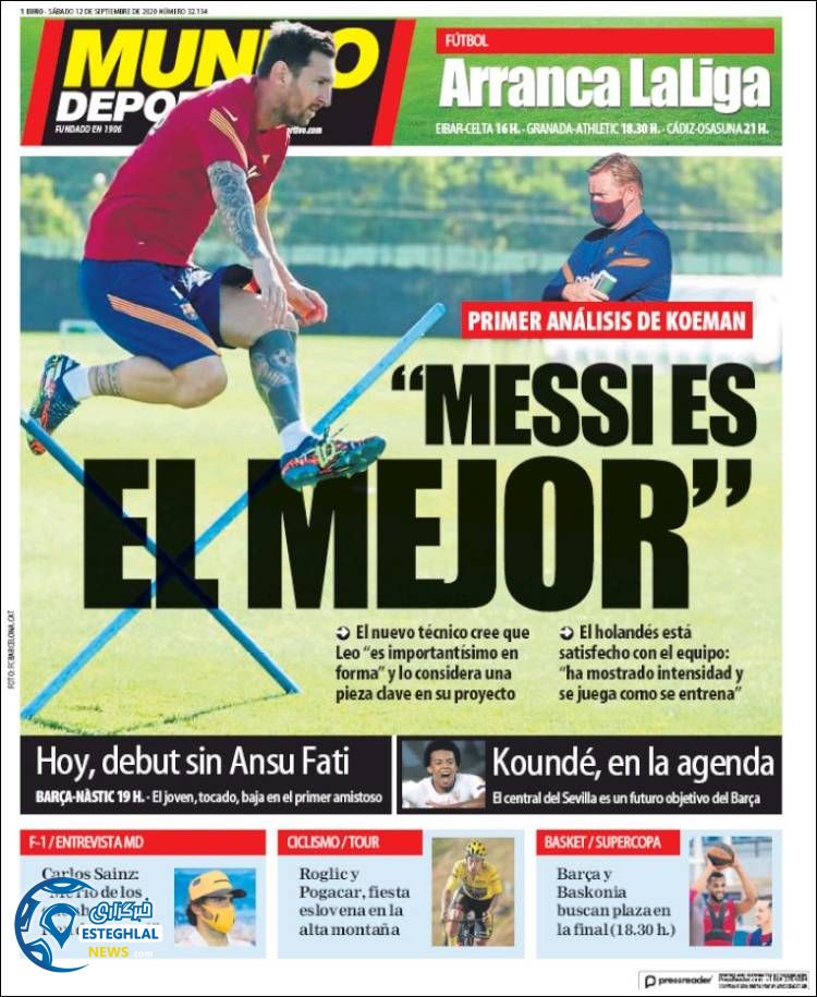 روزنامه ورزشی موندو دپورتیوو شنبه 22 شهریور 1399