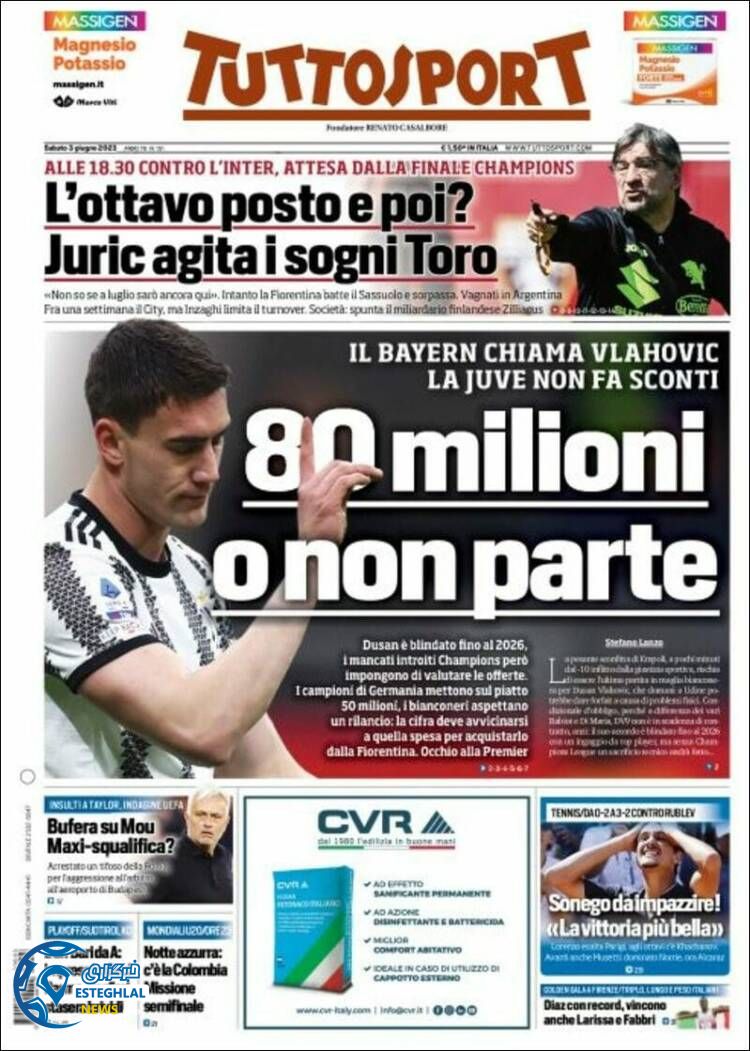 روزنامه ورزشی توتو اسپورت شنبه 13 خرداد 1402