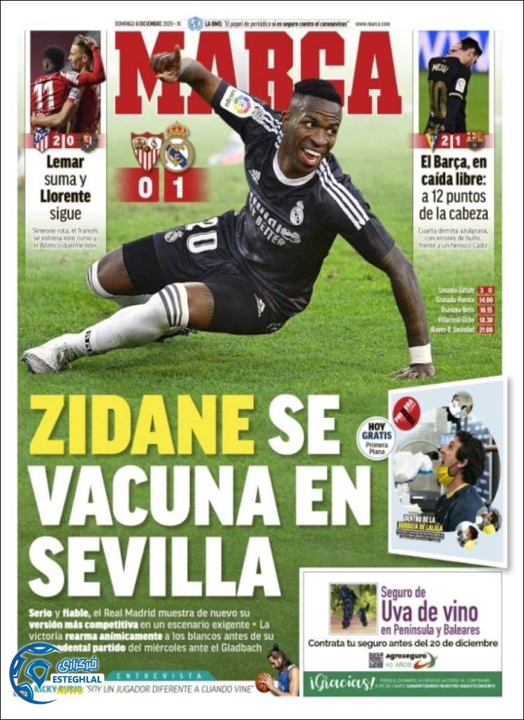 روزنامه ورزشی مارکا یکشنبه 16 آذر 1399