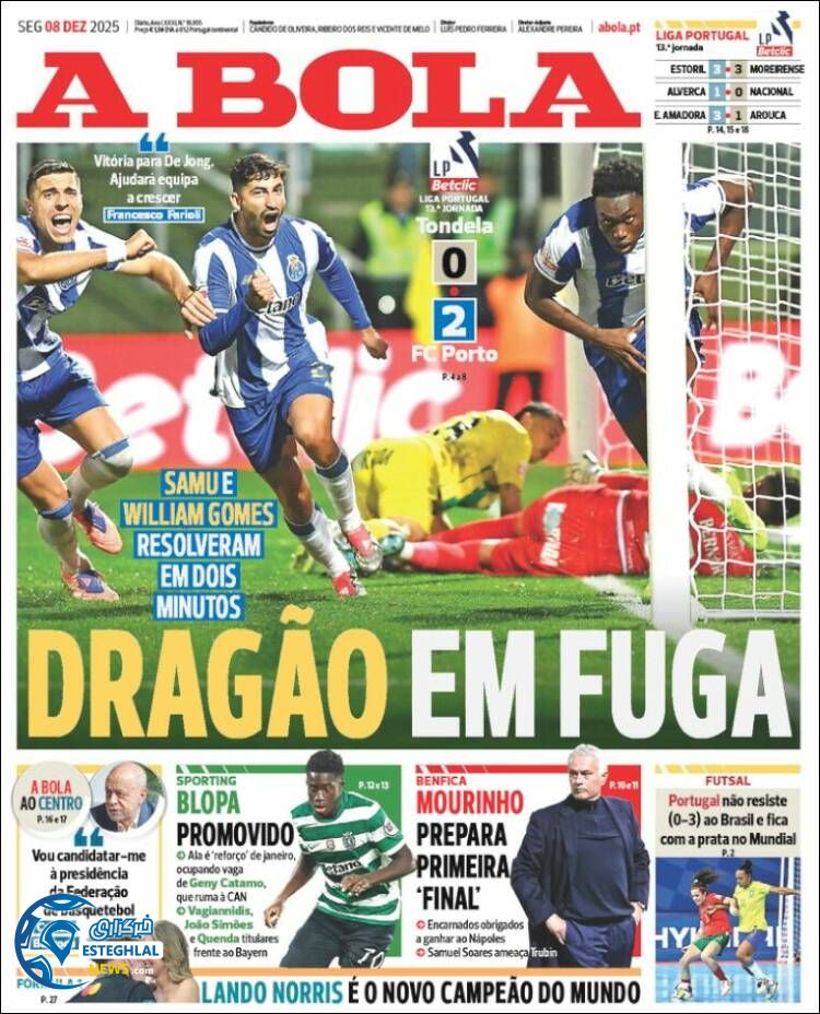 روزنامه  ورزشی آبولا دوشنبه 17 آذر 1404  