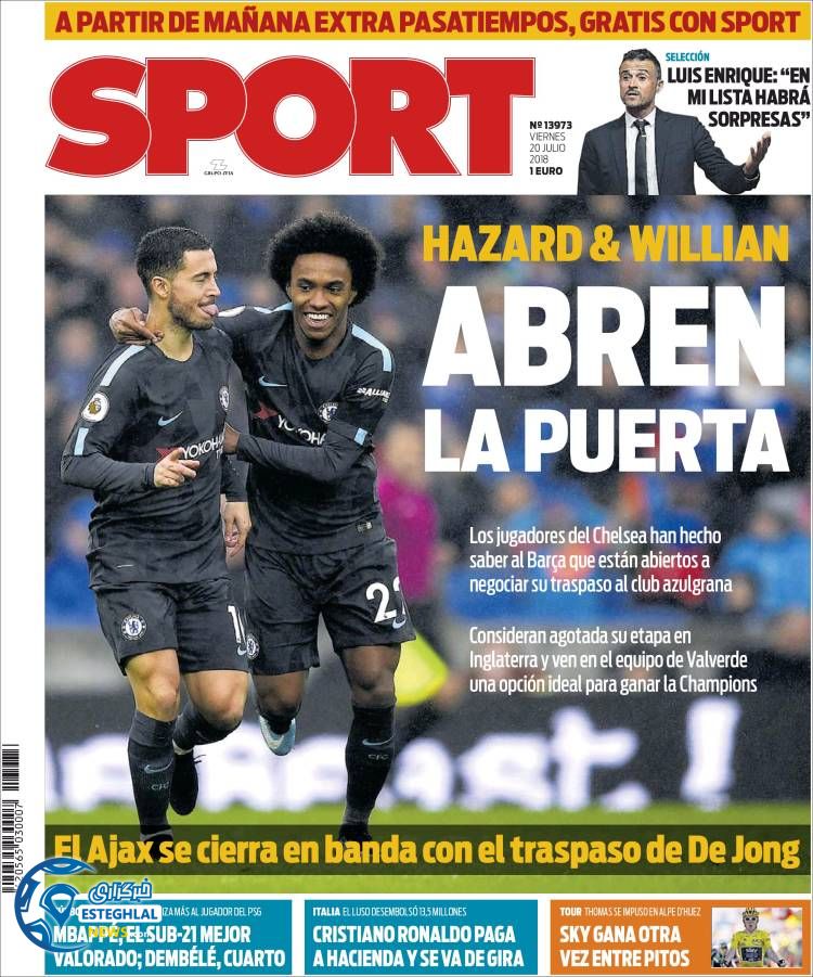 روزنامه ورزشی اسپورت جمعه 29 تیر 1397