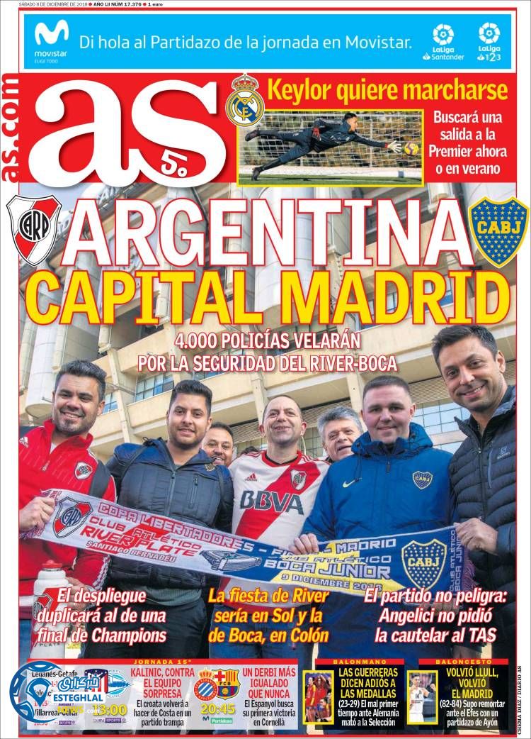 روزنامه ورزشی آ اس شنبه 17 آذر 1397