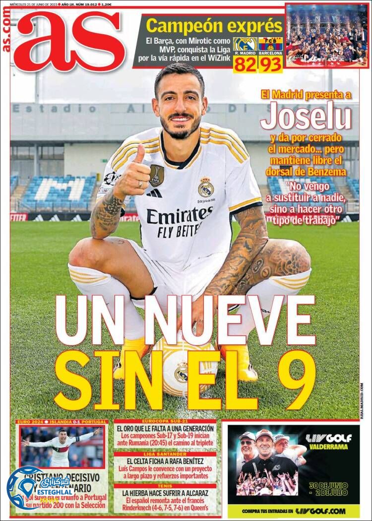 روزنامه ورزشی آ لس چهارشنبه 31 خرداد 1402 