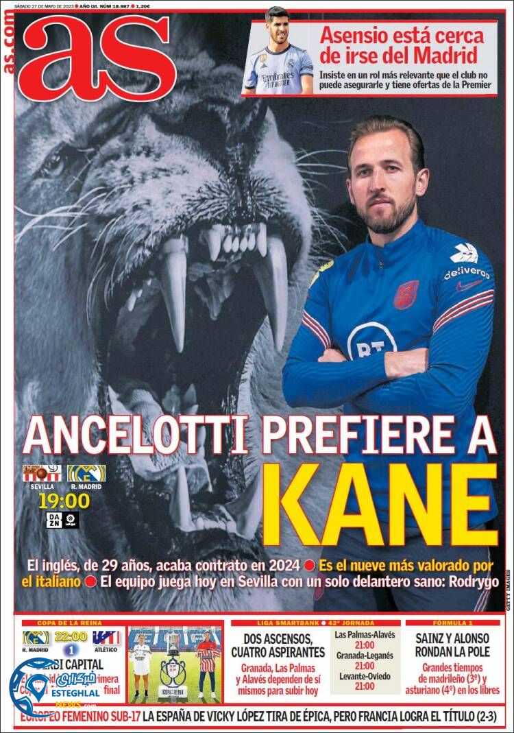 روزنامه  ورزشی آ اس شنبه 6 خرداد 1402 