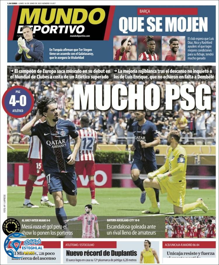 روزنامه ورزشی موندو دپورتیوو دوشنبه 26 خرداد 1404 