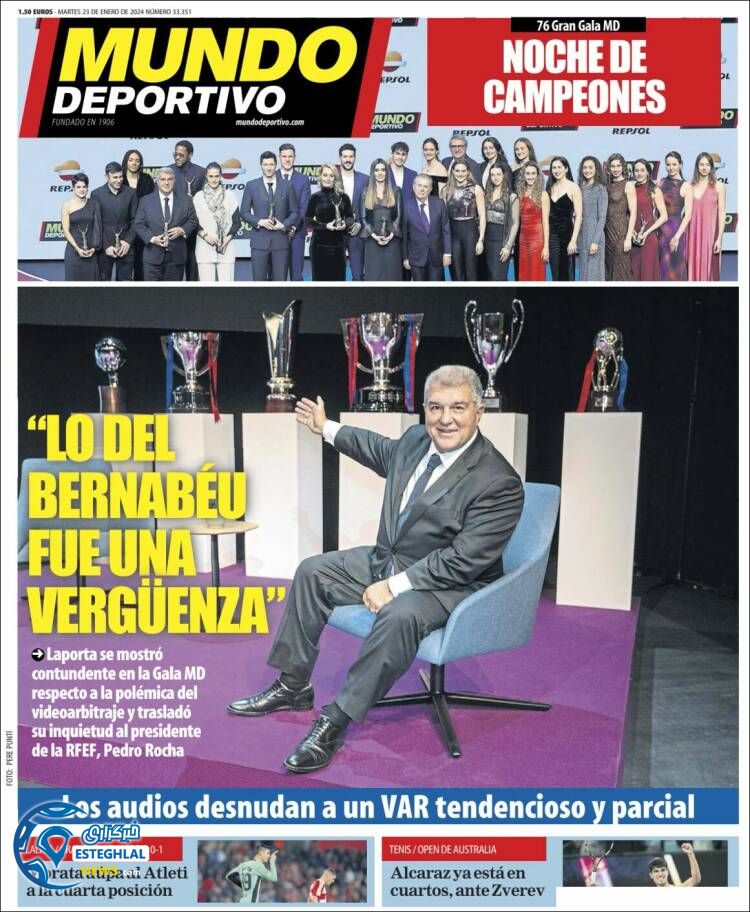 روزنامه ورزشی موندو دپورتیوو سه شنبه 3 بهمن 1402 