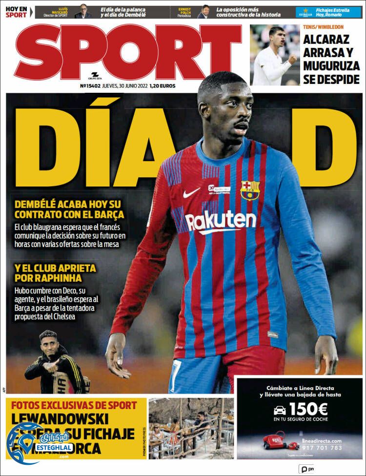 روزنامه ورزشی اسپورت پنجشنبه 9 تیر 1401