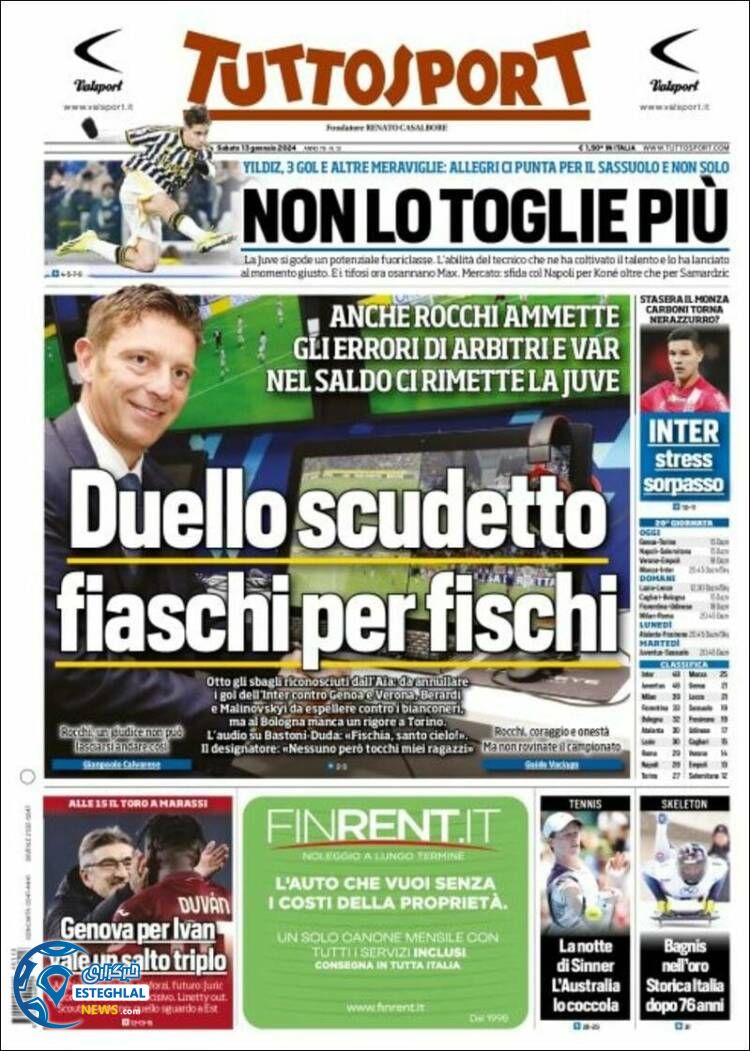 روزنامه ورزشی توتو اسپورت شنبه 23 دی 1402 