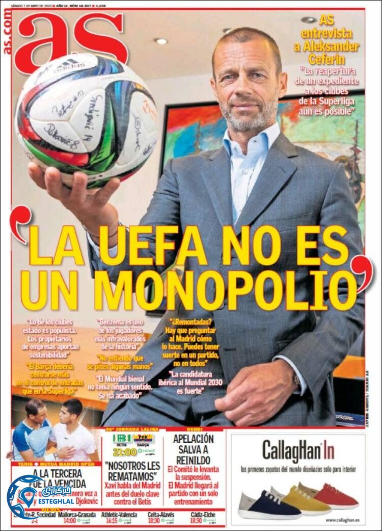 روزنامه  ورزشی آ اس شنبه 17 اردیبهشت 1401