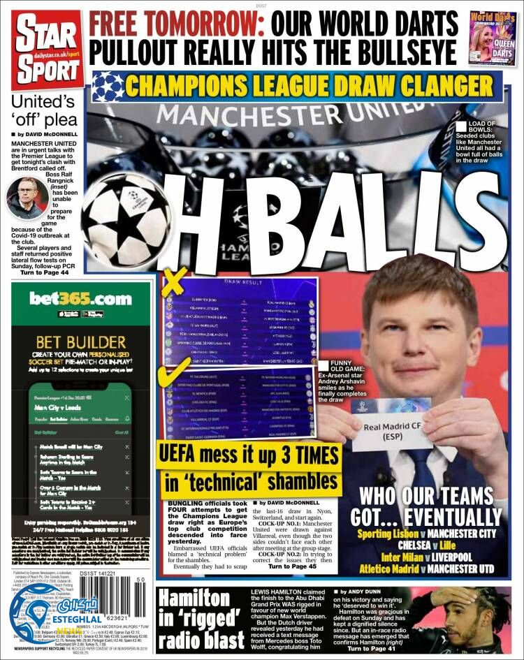 روزنامه ورزشی استار اسپورت سه شنبه 23 آذر 1400