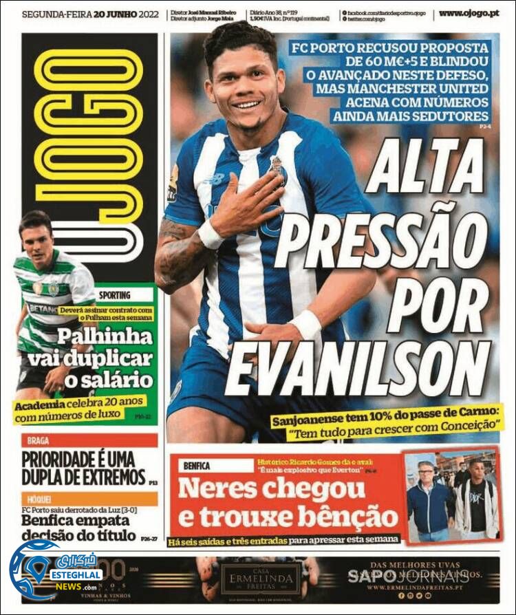 روزنامه ورزشی اوجوگو دوشنبه 30 خرداد 1401