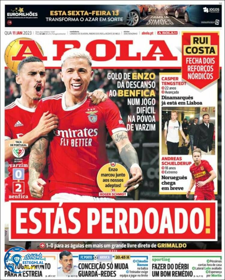 روزنامه ورزشی آبولا چهارشنبه 21 دی 1401 