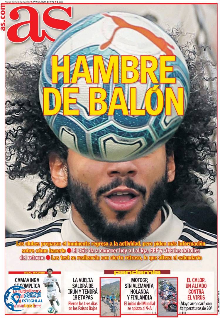 روزنامه ورزشی آاس پنجشنبه 11 اردیبهشت 1399