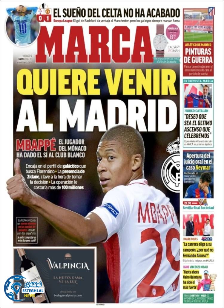 روزنامه های ورزشی جهان 15 اردیبهشت