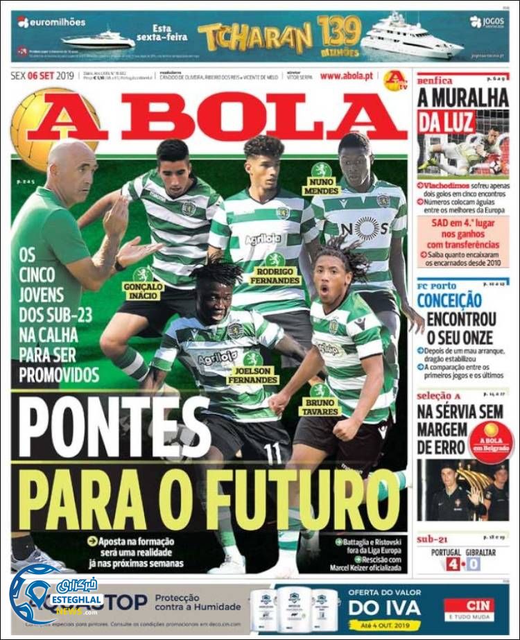 روزنامه ورزشی آبولا جمعه 15 شهریور 1398