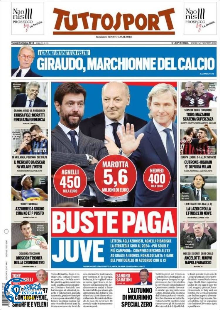 روزنامه ورزشی توتو اسپورت چمعه 13 مهر 1397