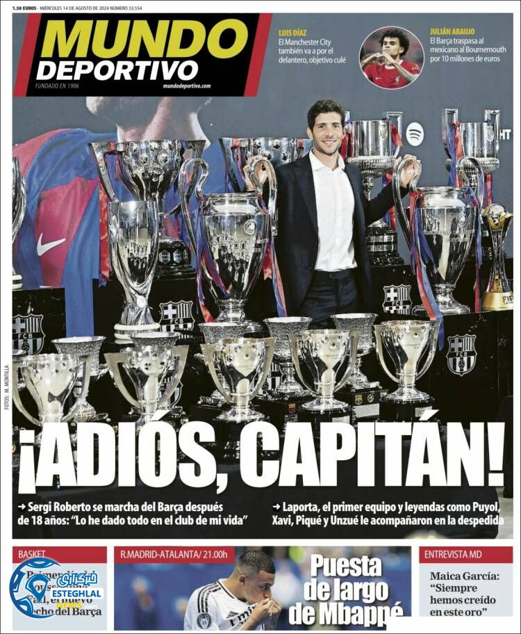 روزنامه ورزشی موندو دپورتیوو چهارشنبه 24 مرداد 1403 