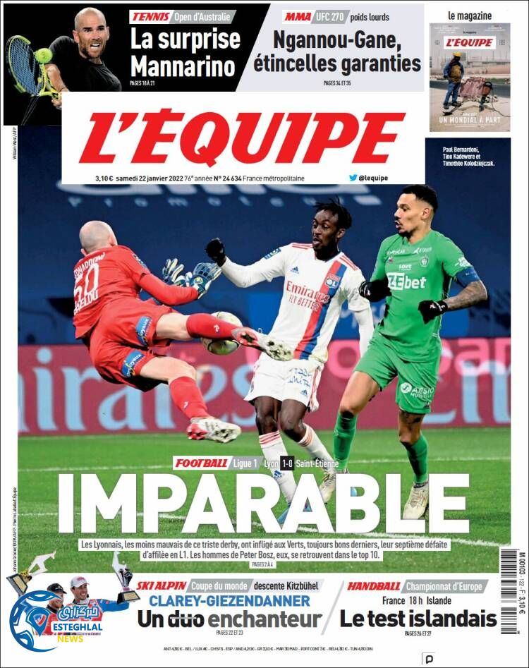 روزنامه ورزشی اکیپ شنبه 2 بهمن 1400