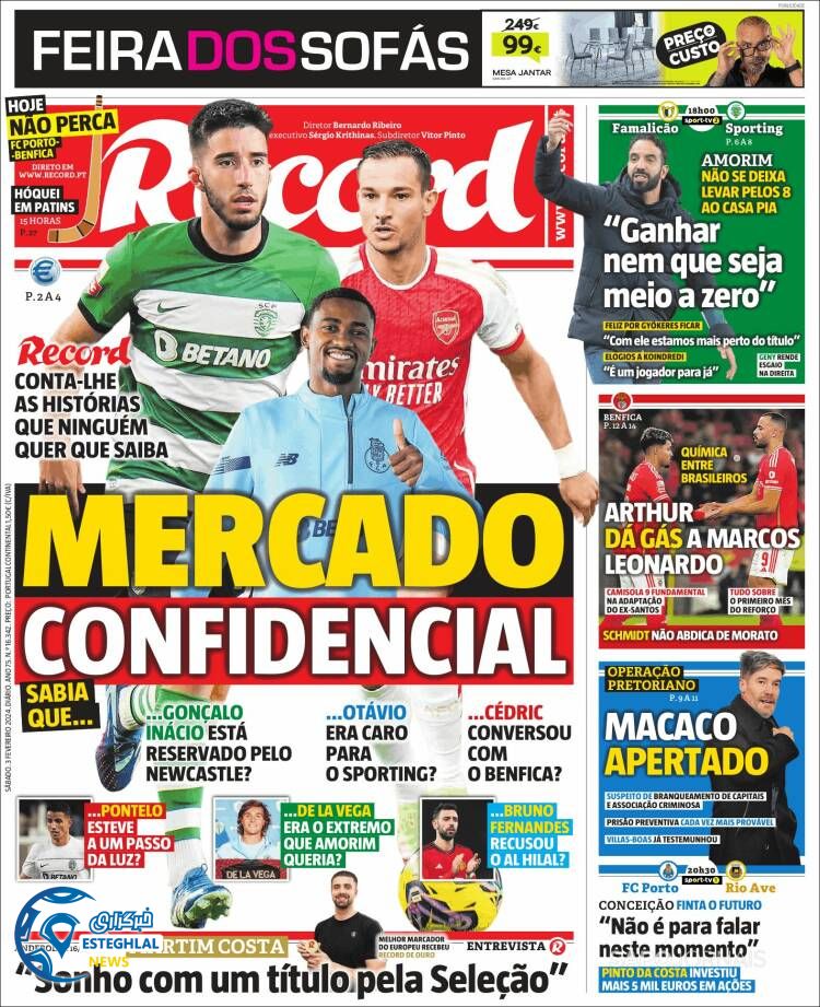 روزنامه ورزشی رکورد شنبه 14 بهمن 1402 