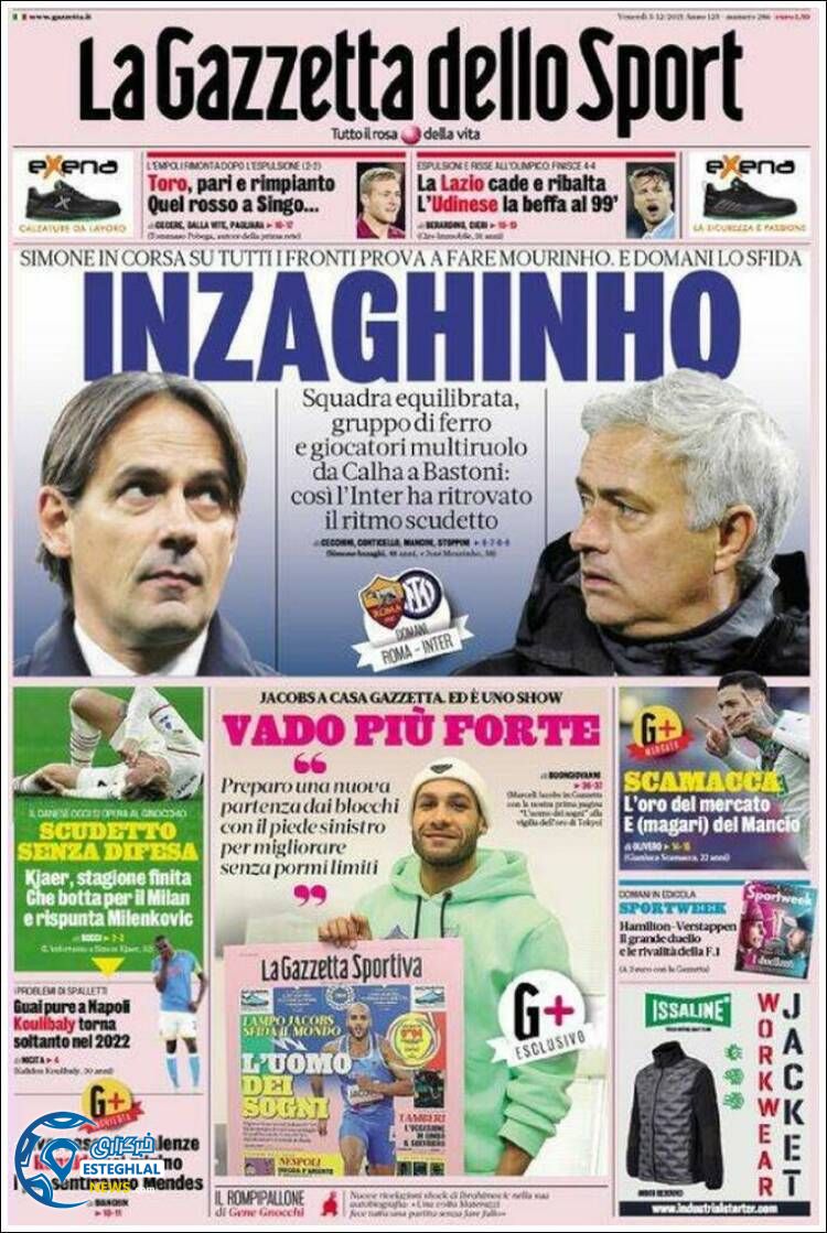 روزنامه ورزشی گاتزتا دلو اسپورت جمعه 12 آذر 1400