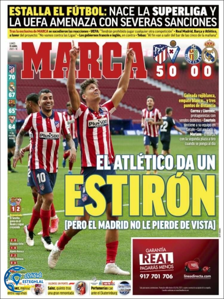 روزنامه ورزشی مارکا دوشنبه 30 فروردین 1400