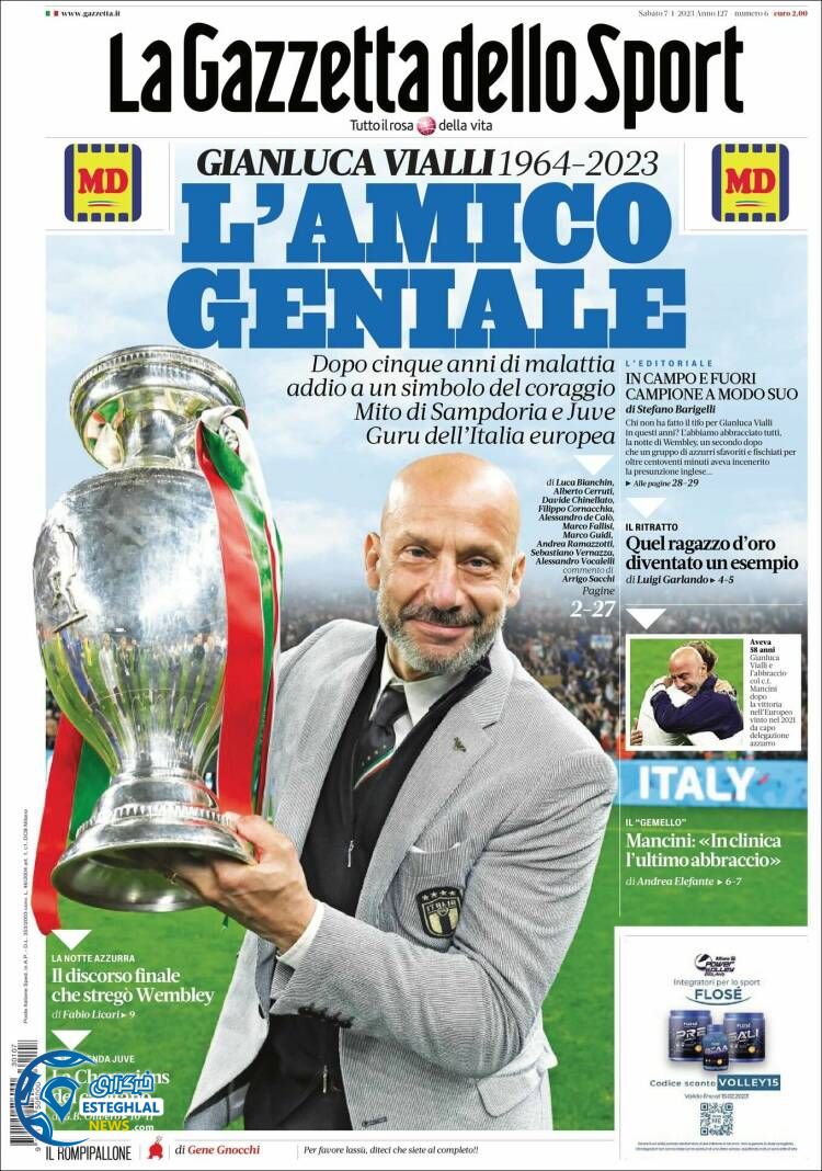 روزنامه ورزشی گاتزتا دلو اسپورت شنبه 17 دی 1401 