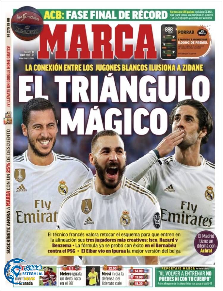 روزنامه ورزشی مارکا شنبه 24 خرداد 1399