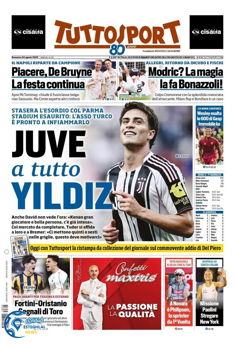 روزنامه  ورزشی توتو اسپورت یکشنبه 2 شهریور 1404 