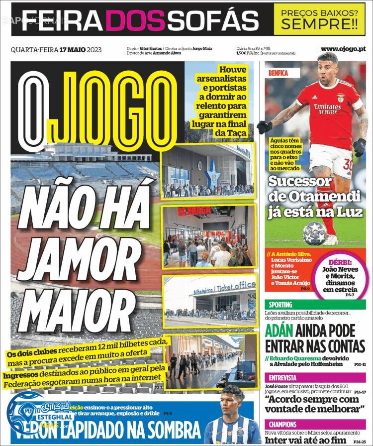 روزنامه ورزشی اوجوگو چهارشنبه 27 اردیبهشت 1402 