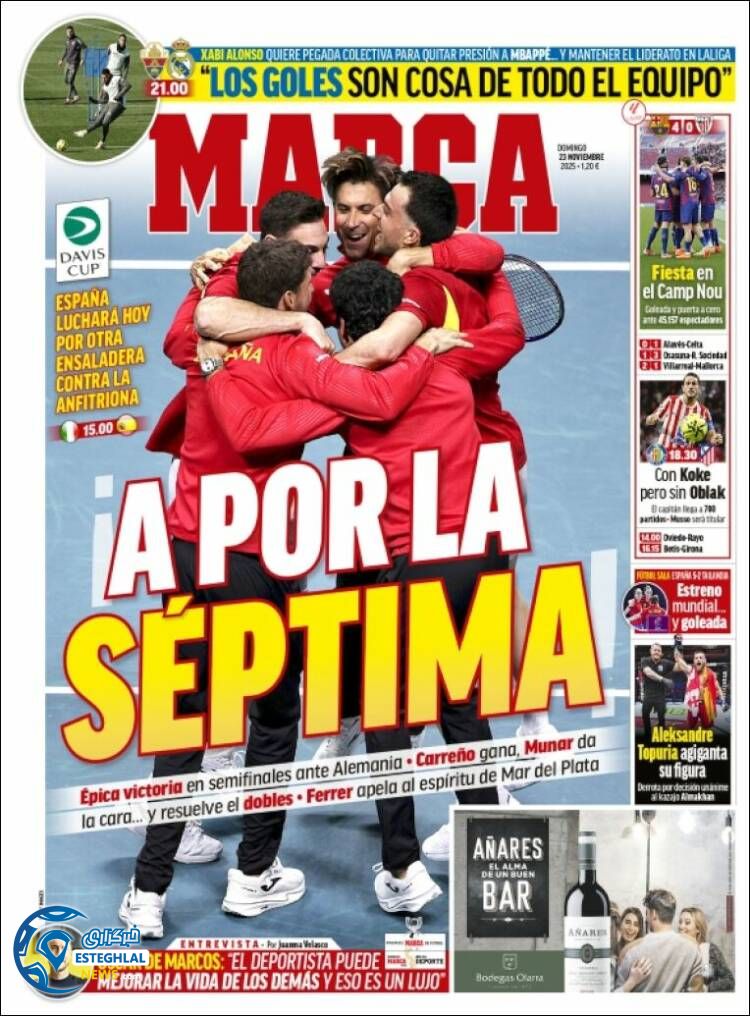 روزنامه ورزشی مارکا  یکشنبه 2 آذر 1404 