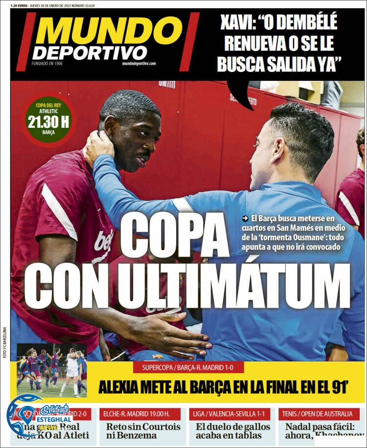 روزنامه ورزشی موندو دپورتیوو پنجشنبه 30 دی 1400