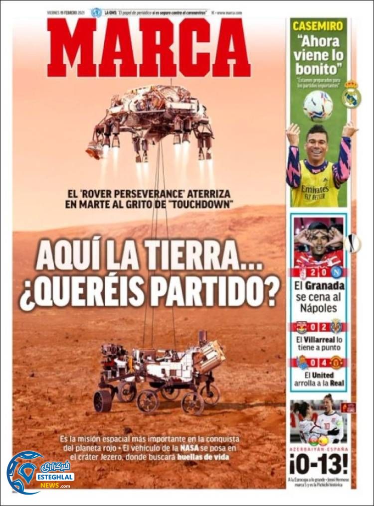 روزنامه ورزشی مارکا جمعه 1 اسفند  1399