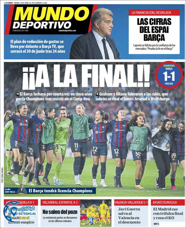 روزنامه ورزشی موندو دپورتیوو جمعه 8 اردیبهشت 1402 