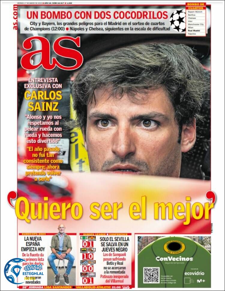 روزنامه ورزشی آ اس جمعه 26 اسفند 1401 