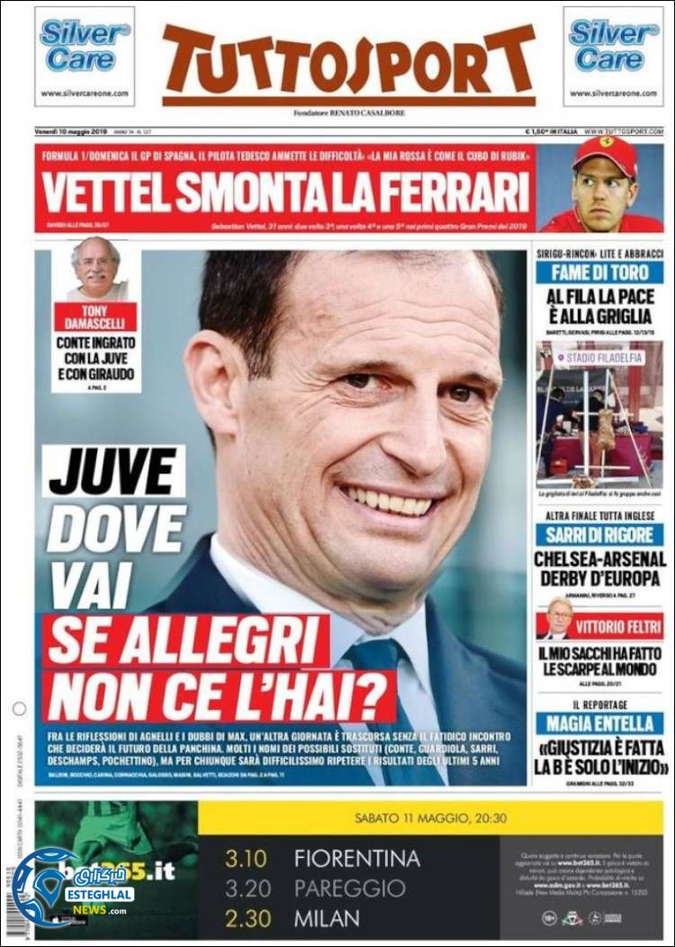 روزنامه ورزشی توتو اسپورت جمعه 20 اردیبهشت 1398