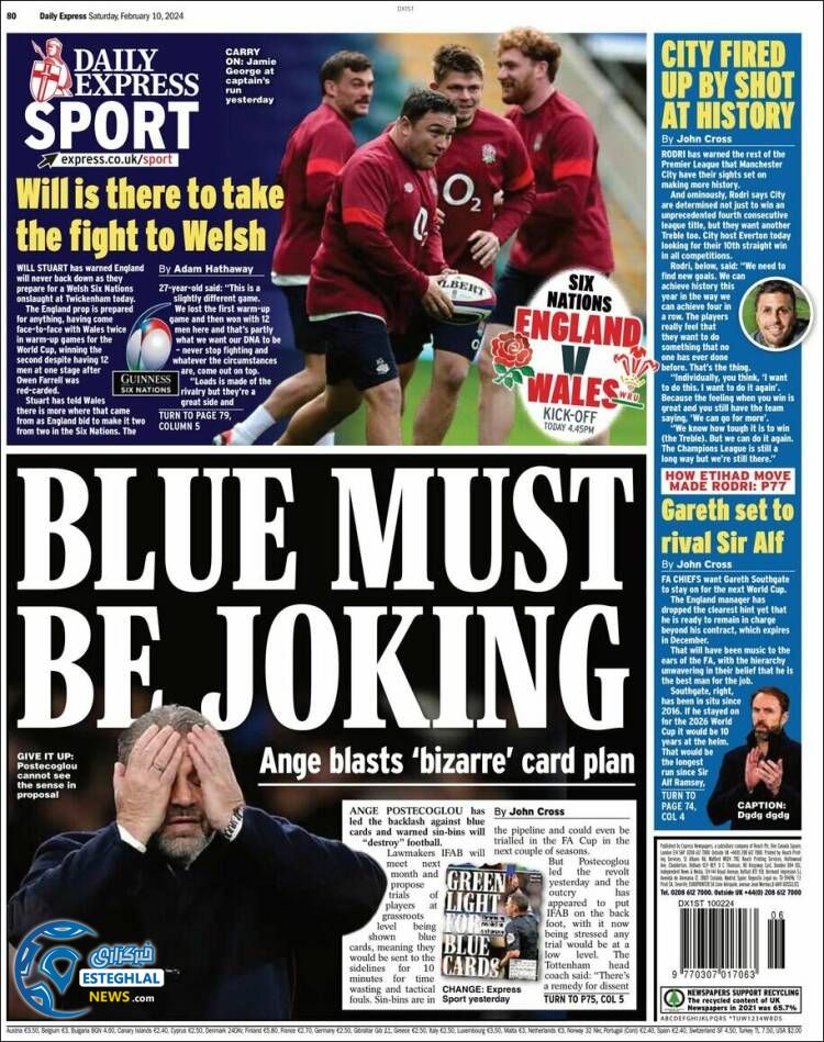 روزنامه ورزشی اکسپرس اسپورت شنبه 21 بهمن 1402 