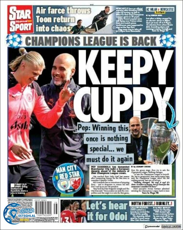 روزنامه ورزشی استار اسپورت سه شنبه 28 شهریور 1402 