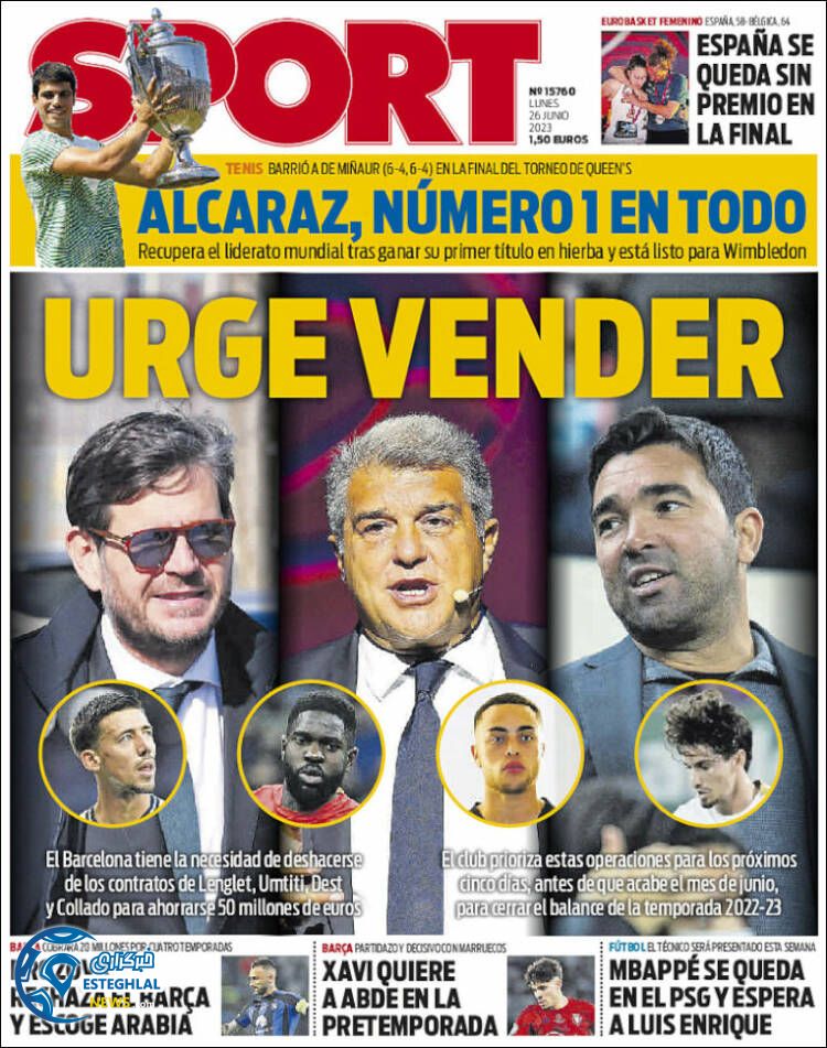 روزنامه ورزشی اسپورت دوشنبه 5 تیر 1402 