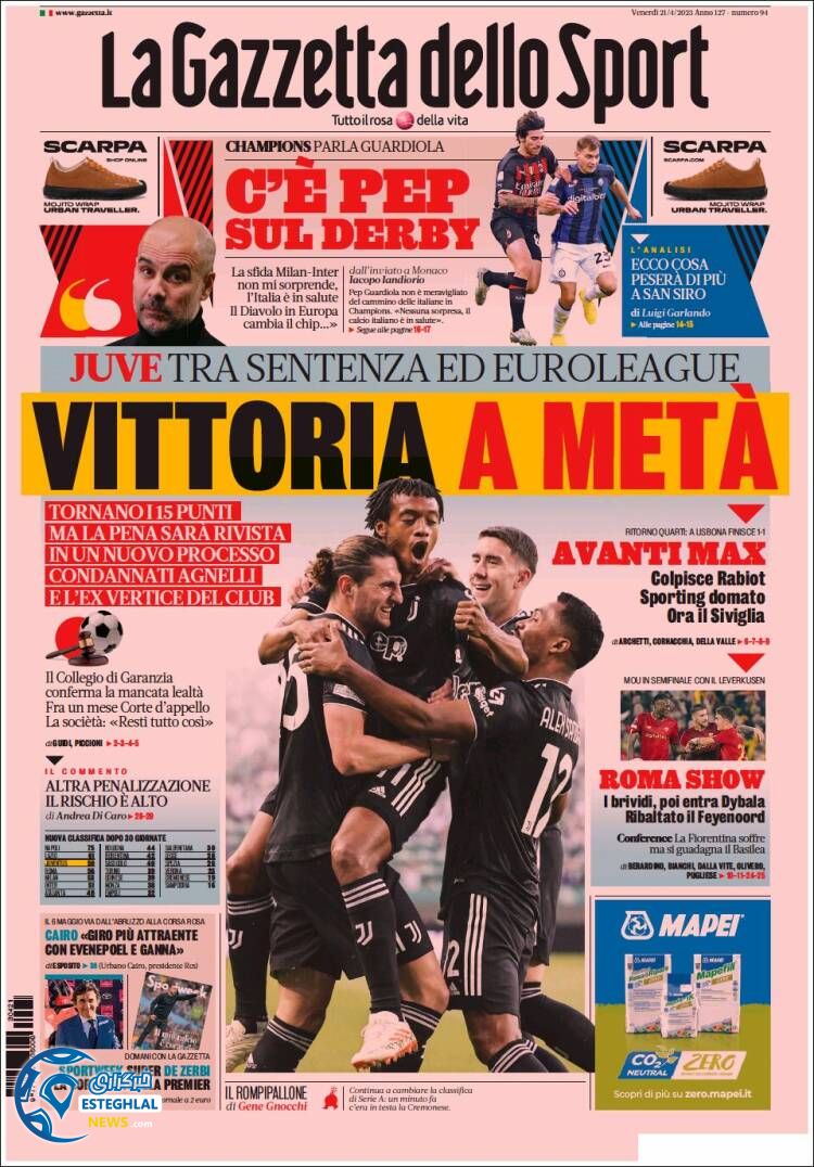 روزنامه ورزشی گاتزتا دلو اسپورت جمعه 1 اردیبهشت 1402 