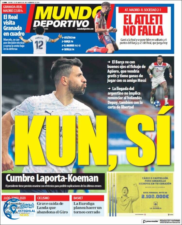 روزنامه ورزشی موندو دپورتیوو پنجشنبه 23 اردیبهشت 1400