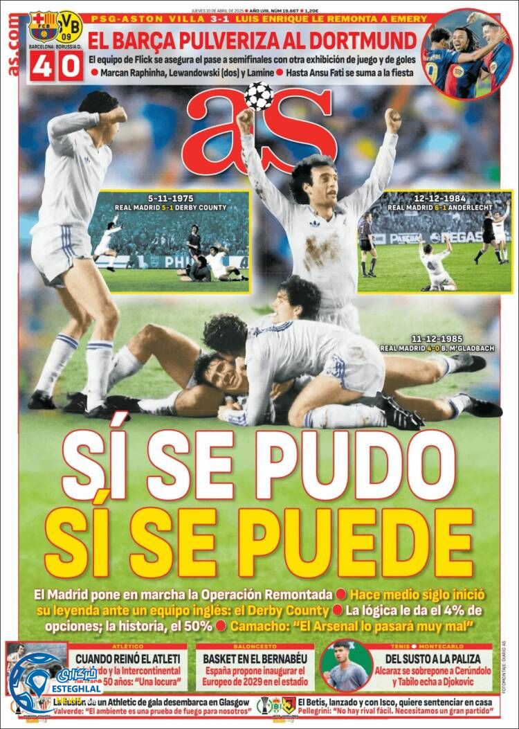 روزنامه ورزشی آ اس پنجشنبه 21  فروردین 1404