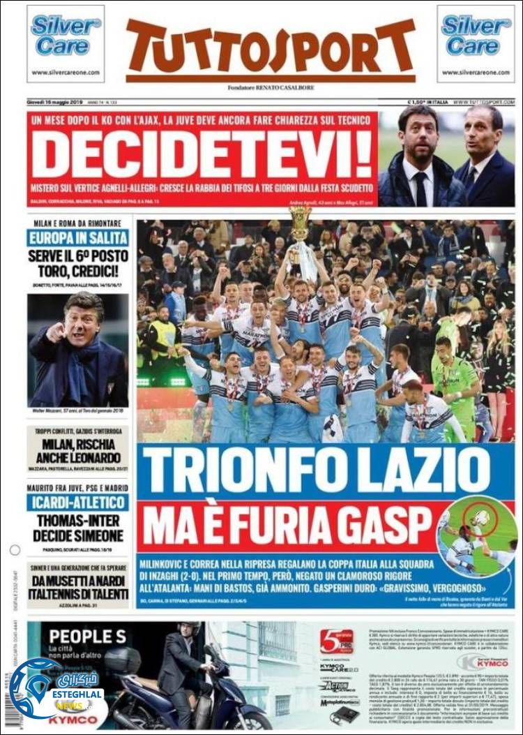 روزنامه ورزشی توتو اسپورت پنجشنبه 26 اردیبهشت 1398