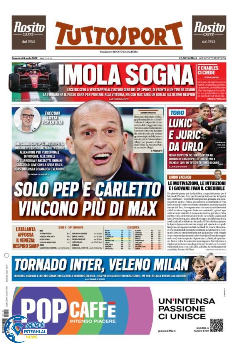 روزنامه ورزشی توتو اسپورت یکشنبه 4 اردیبهشت 1401