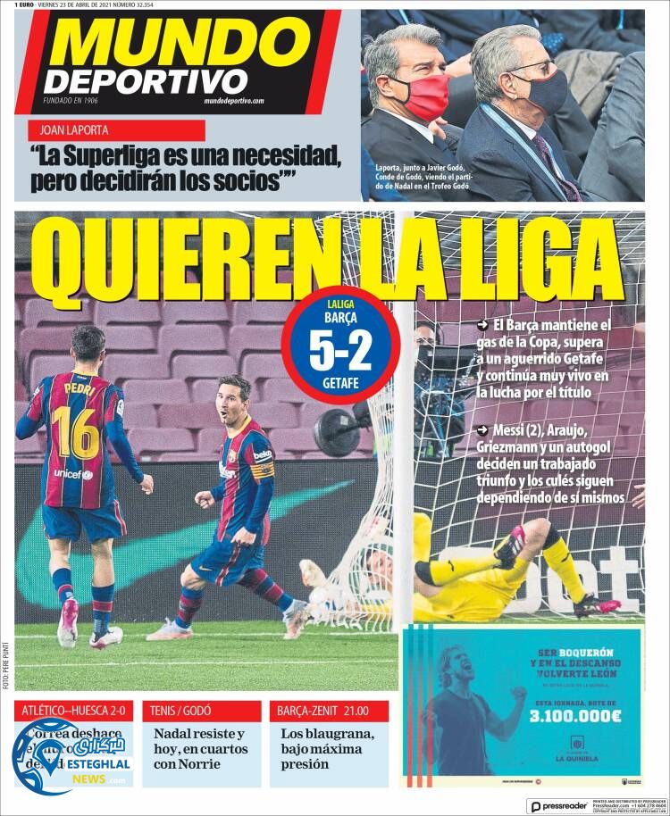 روزنامه ورزشی موندو دپورتیوو جمعه 3 اردیبهشت 1400