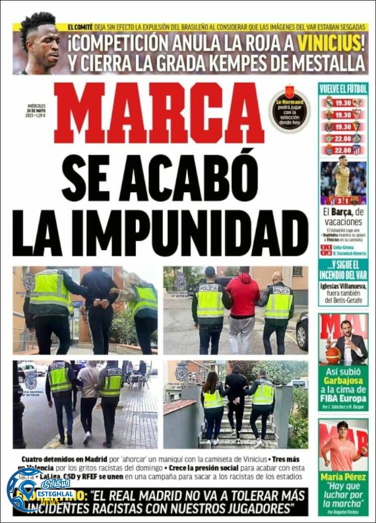 روزنامه ورزشی مارکا چهارشنبه 3 خرداد 1402 