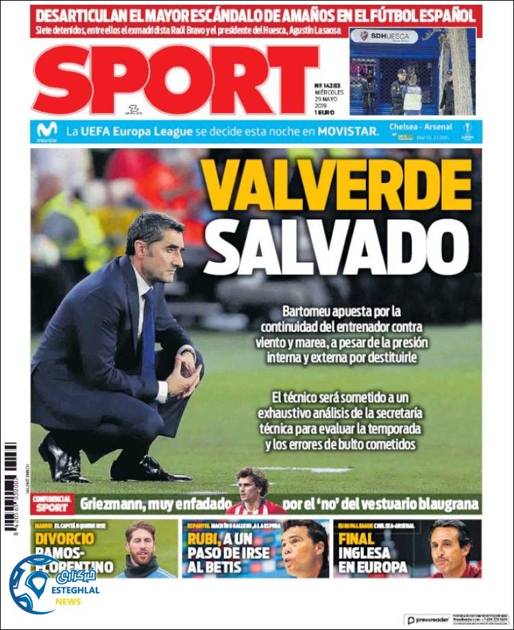 روزنامه ورزشی اسپورت چهارشنبه 8 خرداد 1398