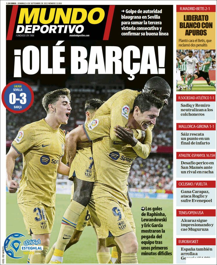 روزنامه ورزشی موندو دپورتیوو یکشنبه 13 شهریور 1401 