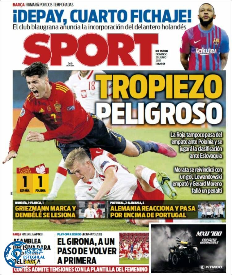 روزنامه ورزشی اسپورت یکشنبه 30 خرداد 1400